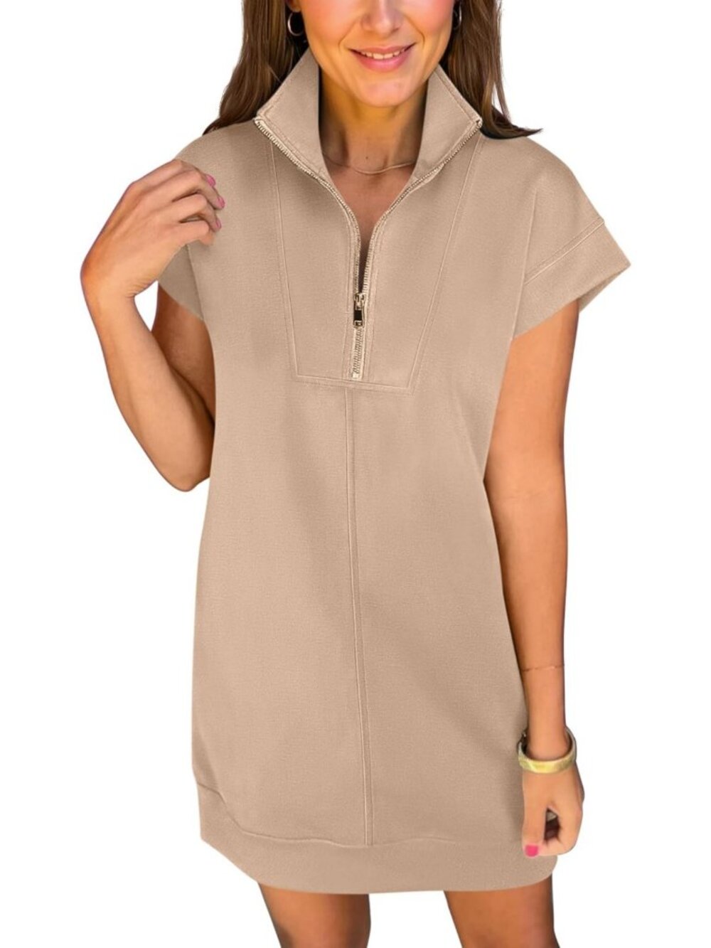 Summer Casual Half Zip Dress for Women - Wrinkle-Free, Stylish & Comfy